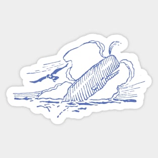 Whale and Albatross Art from the book, She Blows, and Sparm at That! Sticker